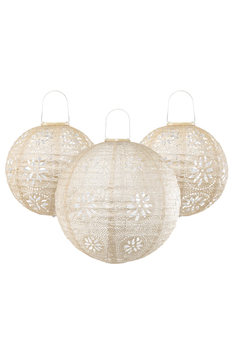 Allsop Home & Garden Stella Luxe Pearl Boho Battery-Powered Lantern, Main, color, Pearl