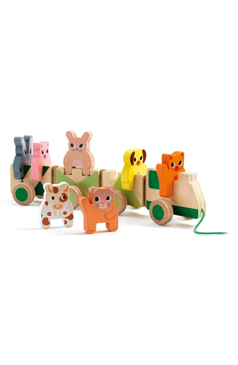 Djeco Trainimo Farm Animal Pull-Along Train, Main, color, Multi