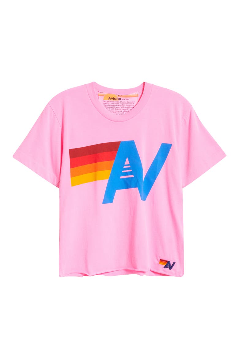 Logo Boyfriend Tee, Alternate, color, NEON PINK