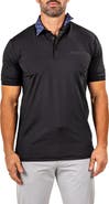 Maceoo Marthyr0021 Black Contrast Collar Golf Polo