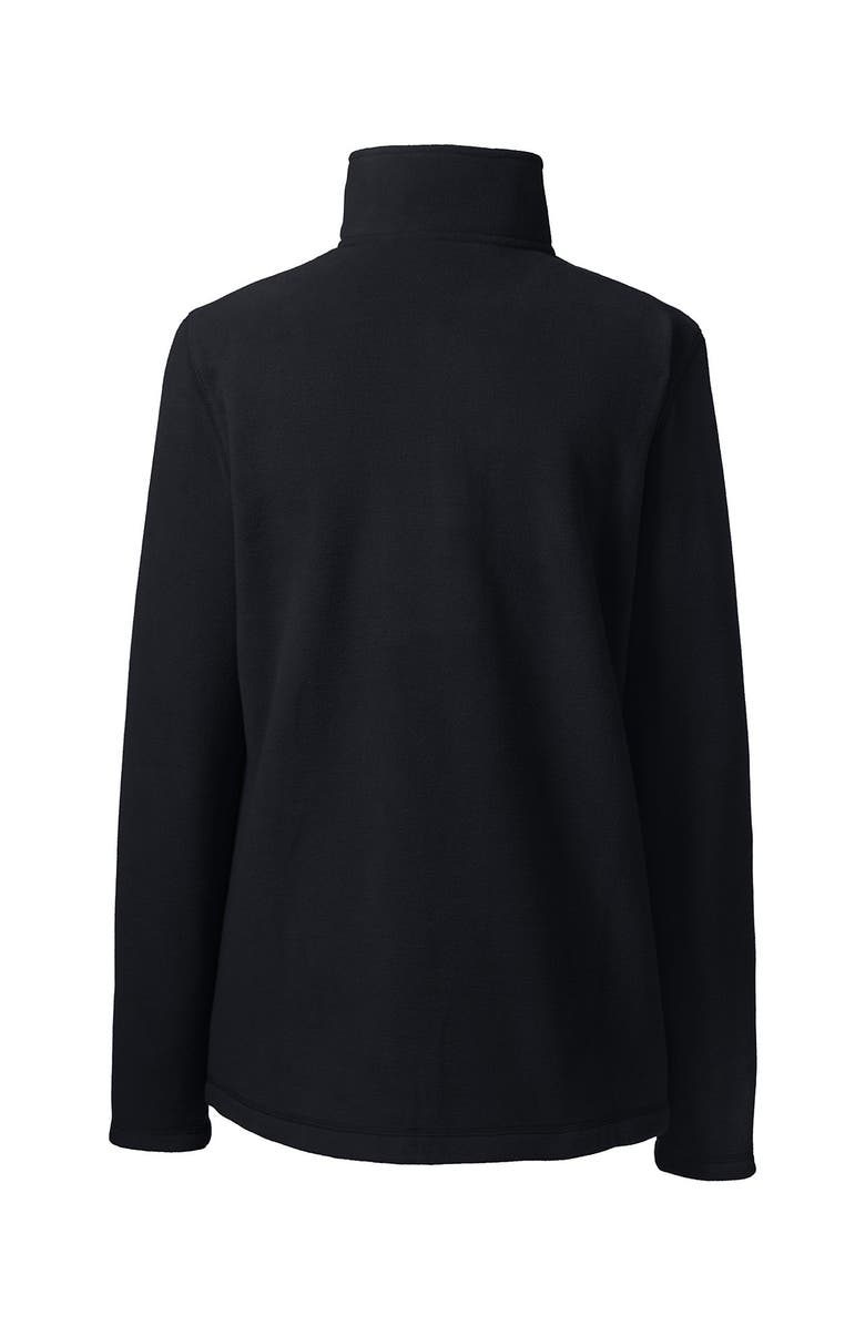 Lands' End School Uniform Young Lightweight Fleece Quarter Zip Pullover, Alternate, color, Black