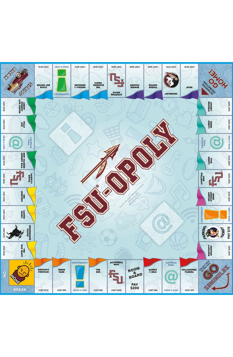 Late for the Sky Florida State University Fsuopoly Monopoly Board Game, Alternate, color, 
