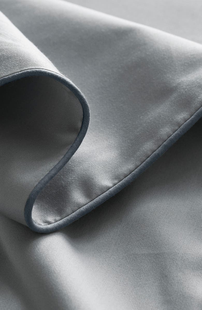 Boll & Branch Signature Piped Edge Sheet Set, Alternate, color, Shore/ Bluestone