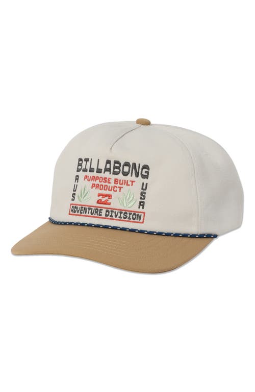 Billabong Adiv Logo Embroidery Rope Baseball Cap In Metallic