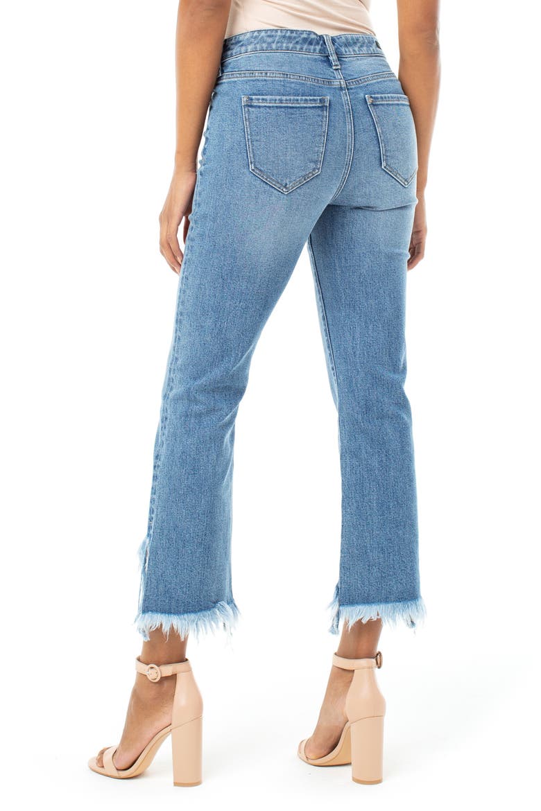High Waist Chewed Step Hem Crop Flare Jeans, Alternate, color, HARDING