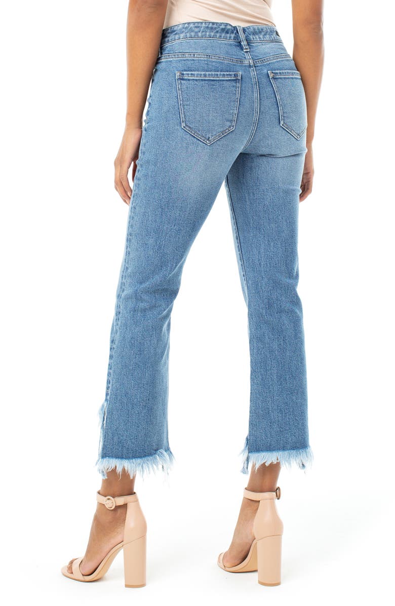 Liverpool High Waist Chewed Step Hem Crop Flare Jeans, Alternate, color, 