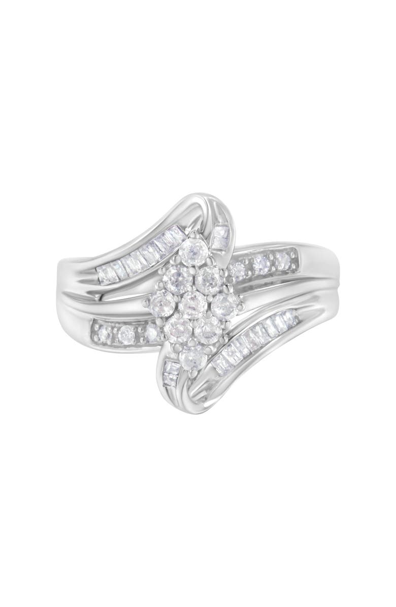 Haus of Brilliance 10K White Gold 1/2 cttw Diamond Cluster Ring, Main, color, White Gold