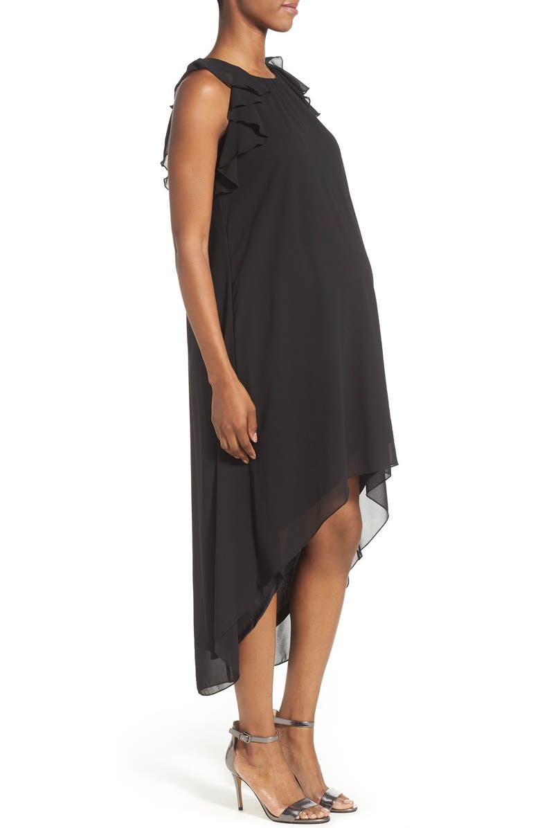 Maternal America Ruffle Chiffon High/Low Maternity Dress, Alternate, color,