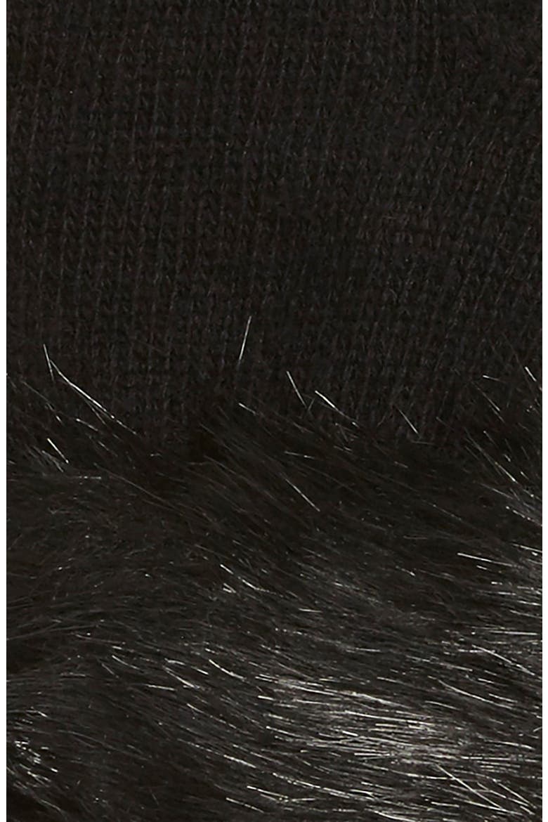 Faux Fur Trim Gloves, Alternate, color, BLACK MINK