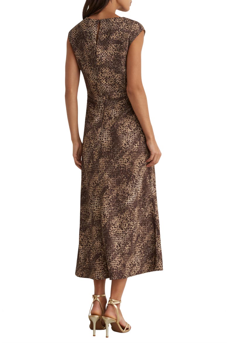 Camie Cowl Neck Midi Dress, Alternate, color, BROWN PRINT