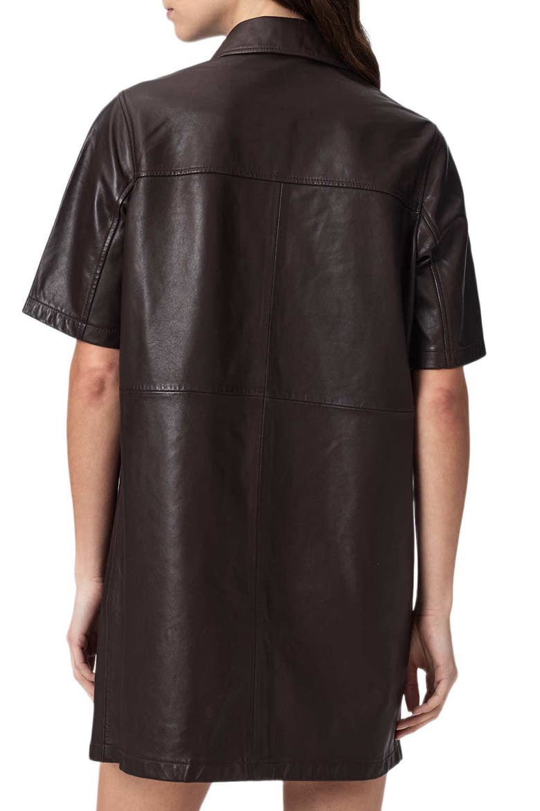 Rock Western Leather Mini Shirtdress, Alternate, color, OXBLOOD RED