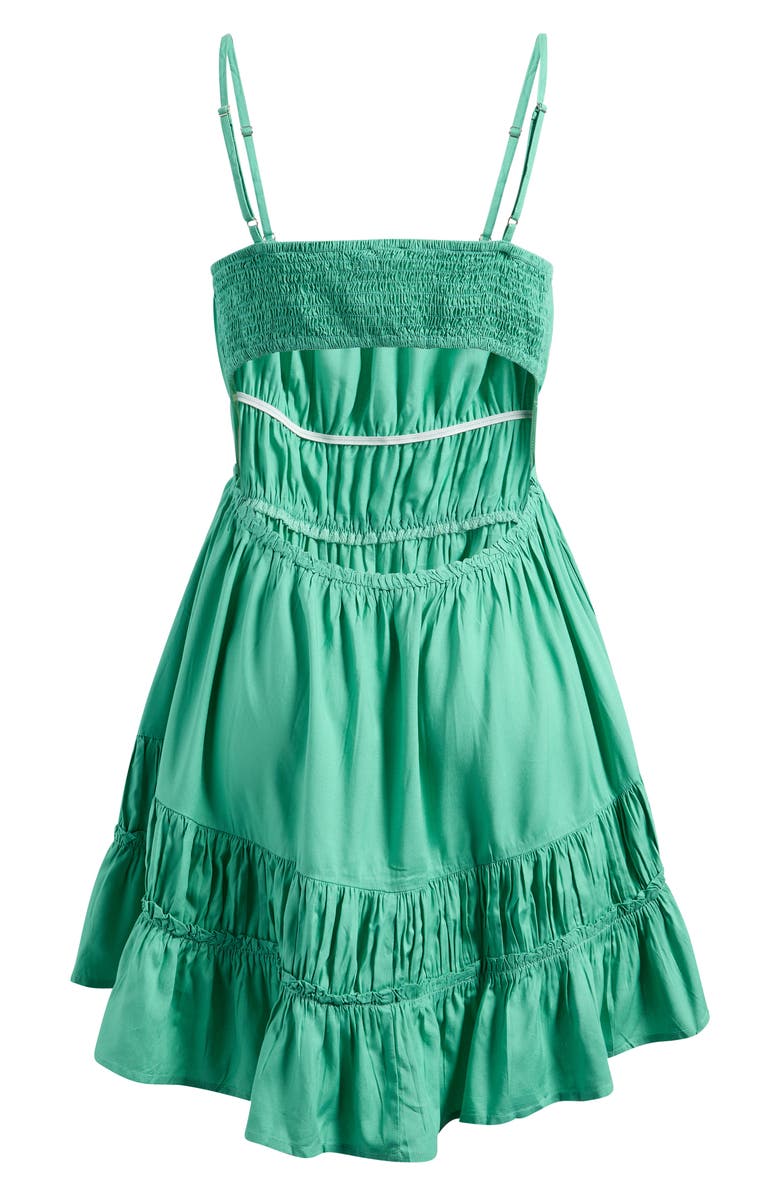 Elan Tiered Ruffle Cover-Up Sundress, Alternate, color, Jade