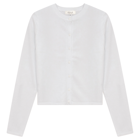 Cropped Ribbed Button Front Knit Cardigan