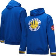 Mitchell & Ness Men's Mitchell & Ness Royal Golden State Warriors Chainstitch Applique Vintage Heavyweight Pullover Hoodie