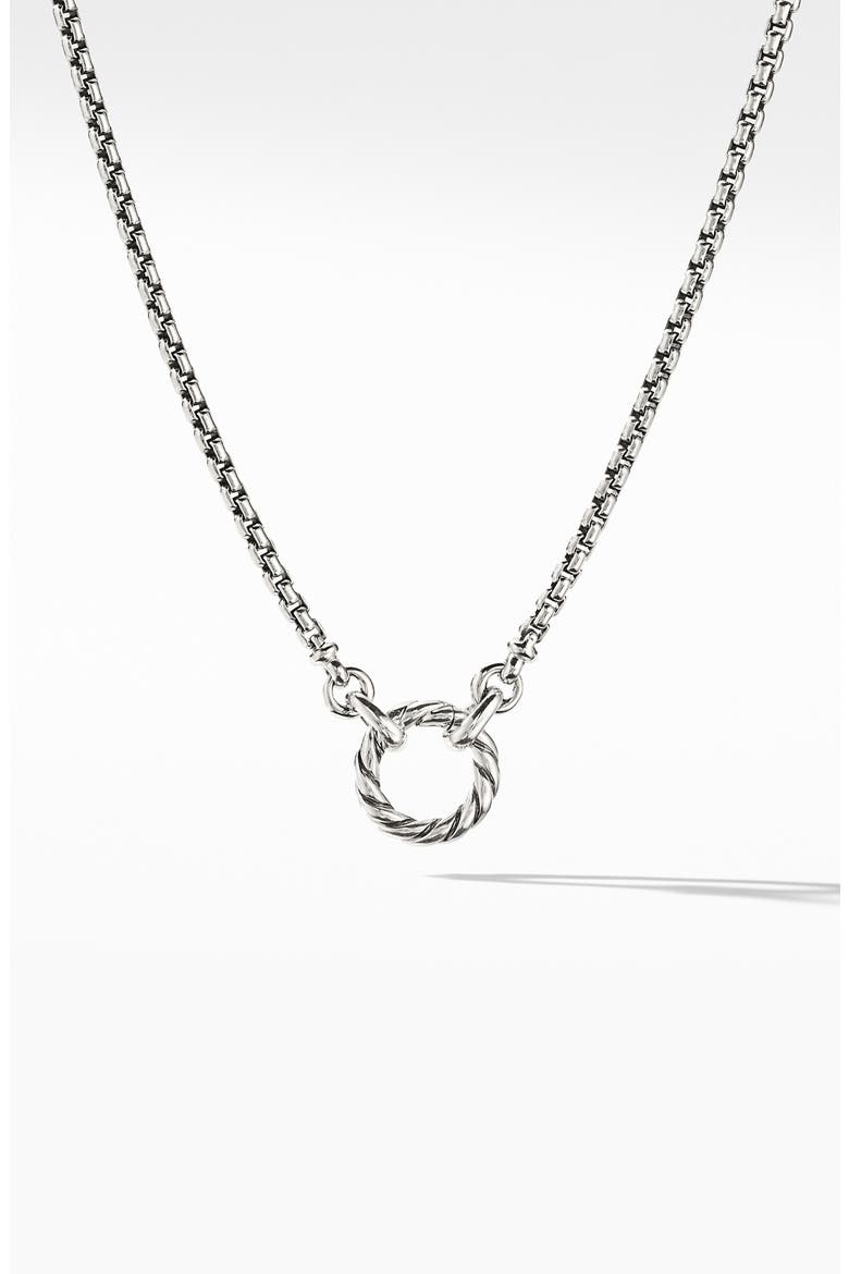 Cable Amulet Vehicle Box Chain Necklace in Sterling Silver, 2.7mm, Main, color, SILVER