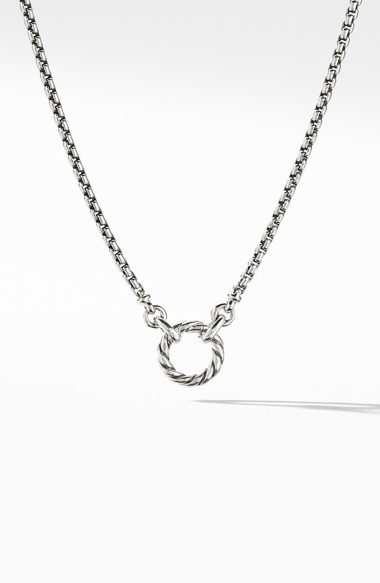 David Yurman Cable Amulet Vehicle Box Chain Necklace in Sterling Silver, 2.7mm, Main, color, 
