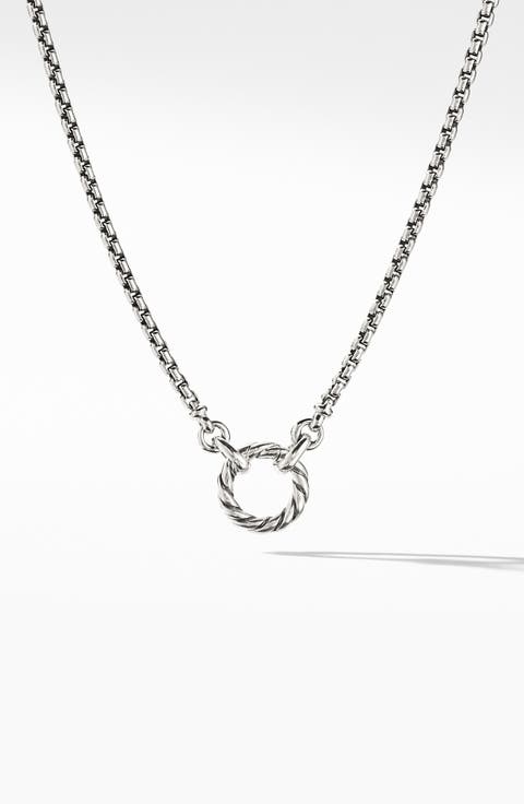 Cable Amulet Vehicle Box Chain Necklace in Sterling Silver, 2.7mm