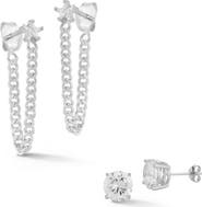 CHLOE AND MADISON Set of 2 Stud & Front/Back Earrings