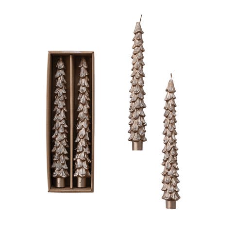 Champagne Tree Shaped Taper Candles, Paraffin Wax