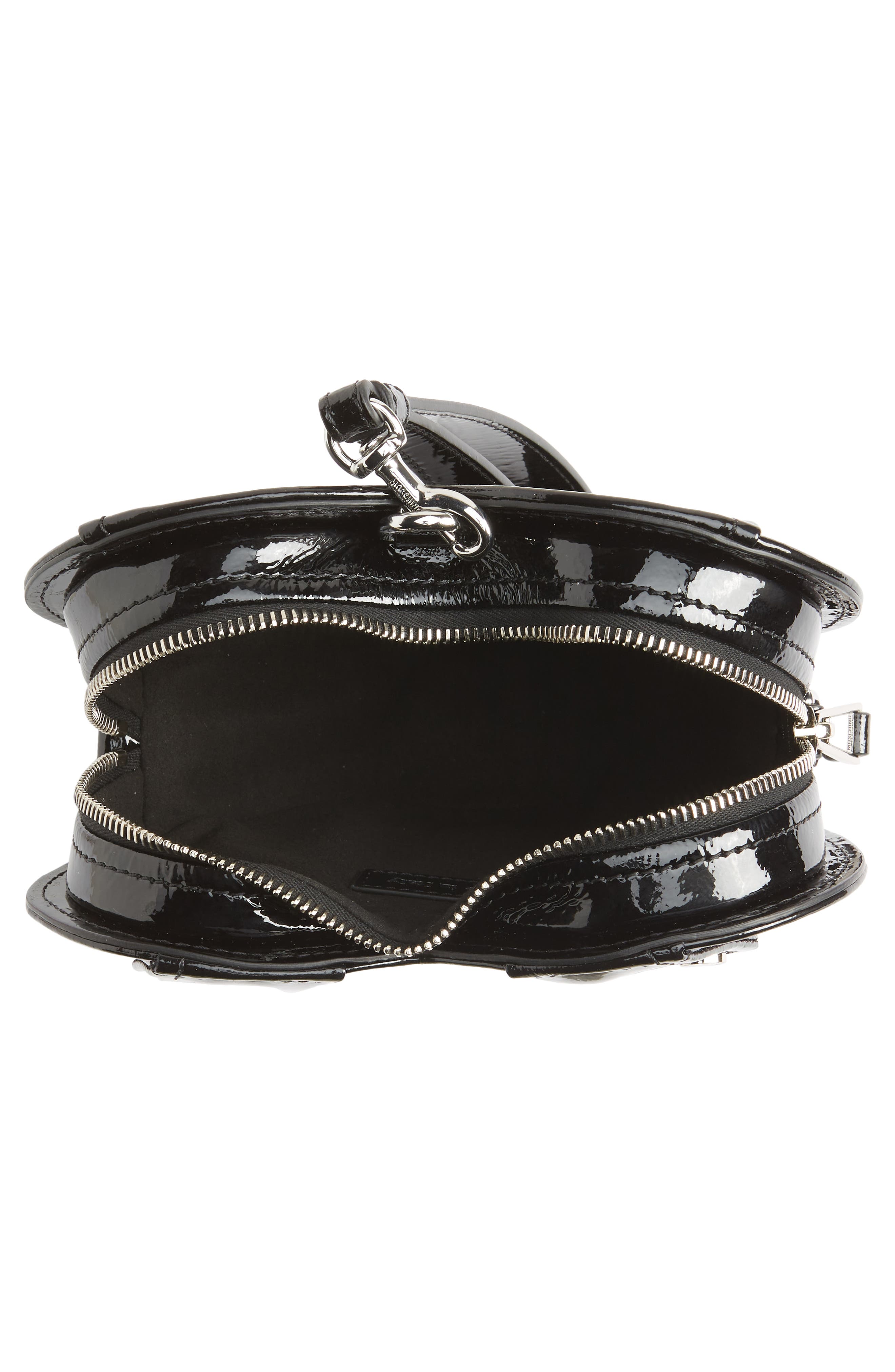 Moschino Moto Jacket Heart Clutch, Alternate, color, 