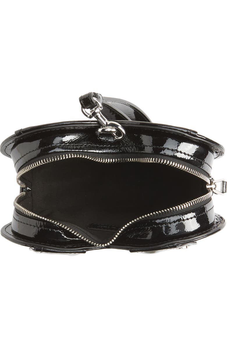 Moschino Moto Jacket Heart Clutch, Alternate, color,