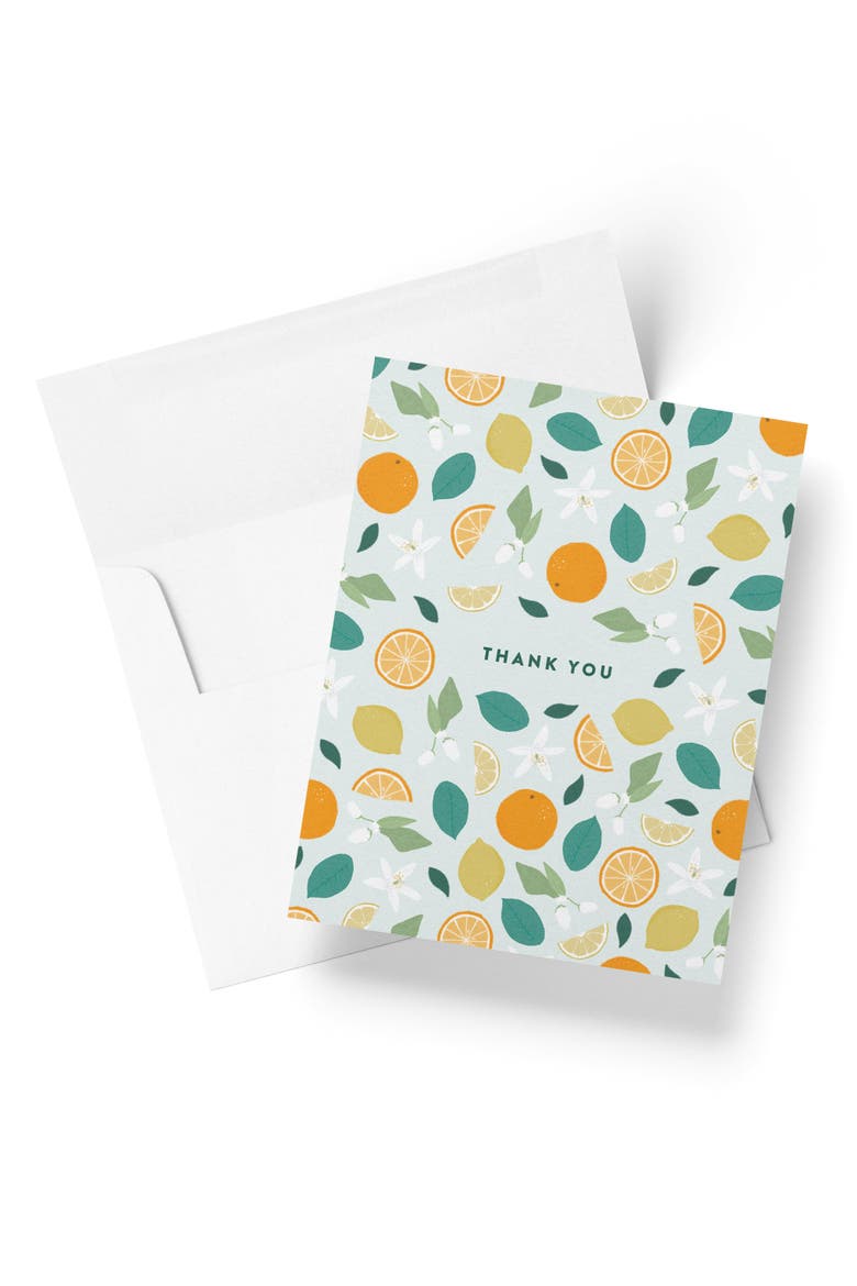 Citrus & Botanicals Thank You - Boxed Set of 8 Cards, Main, color, Citrus & Botanicals