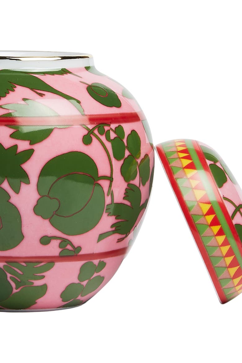 Tea Jar, Alternate, color, Wildbird Rosa/Verde Green