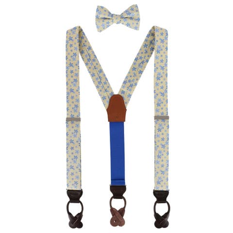 Weldon Floral Silk Suspenders (Braces) and Bow Tie Bundle