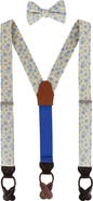 Trafalgar Weldon Floral Silk Suspenders (Braces) and Bow Tie Bundle