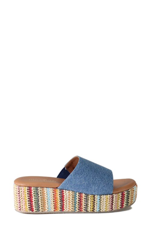 Diba True Rock Steady Platform Slide Sandal In Blue