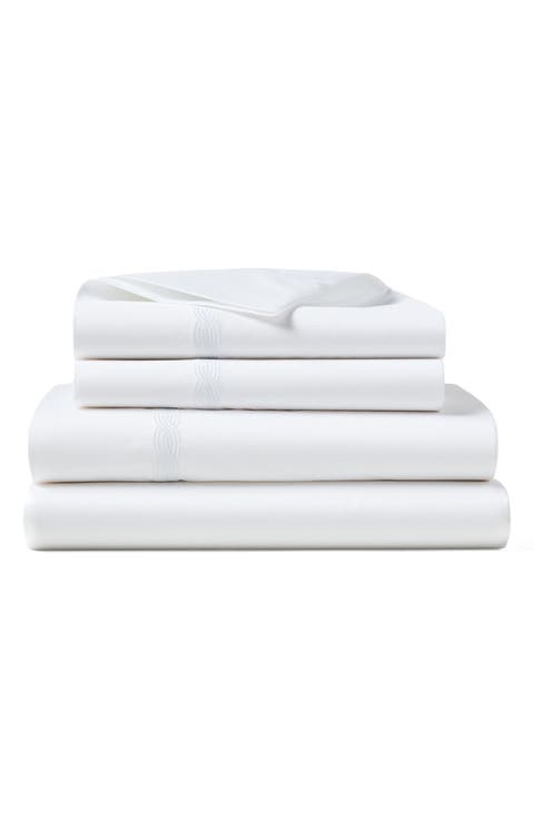 Spencer Cable Embroidered 4-Piece Sheet Set