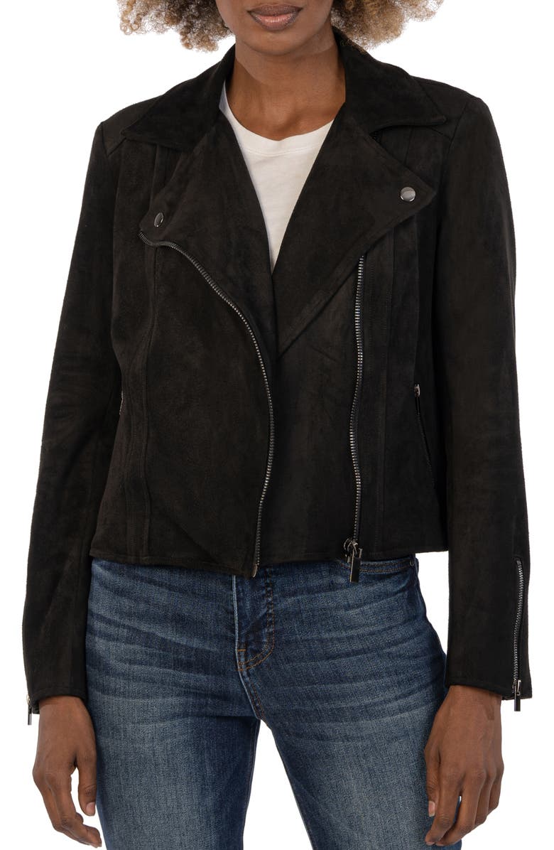 KUT from the Kloth Edith Faux Suede Moto Jacket, Main, color, 