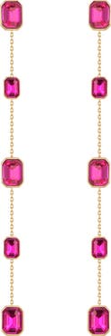 Ettika Baguette Crystal Linear Drop Earrings