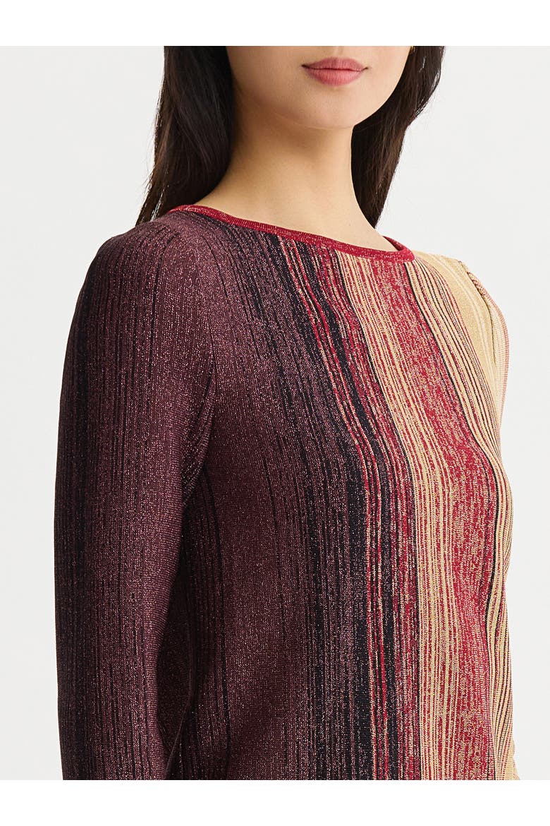Lurex Knit Tunic, Alternate, color, Scarlet Red/Mahogany