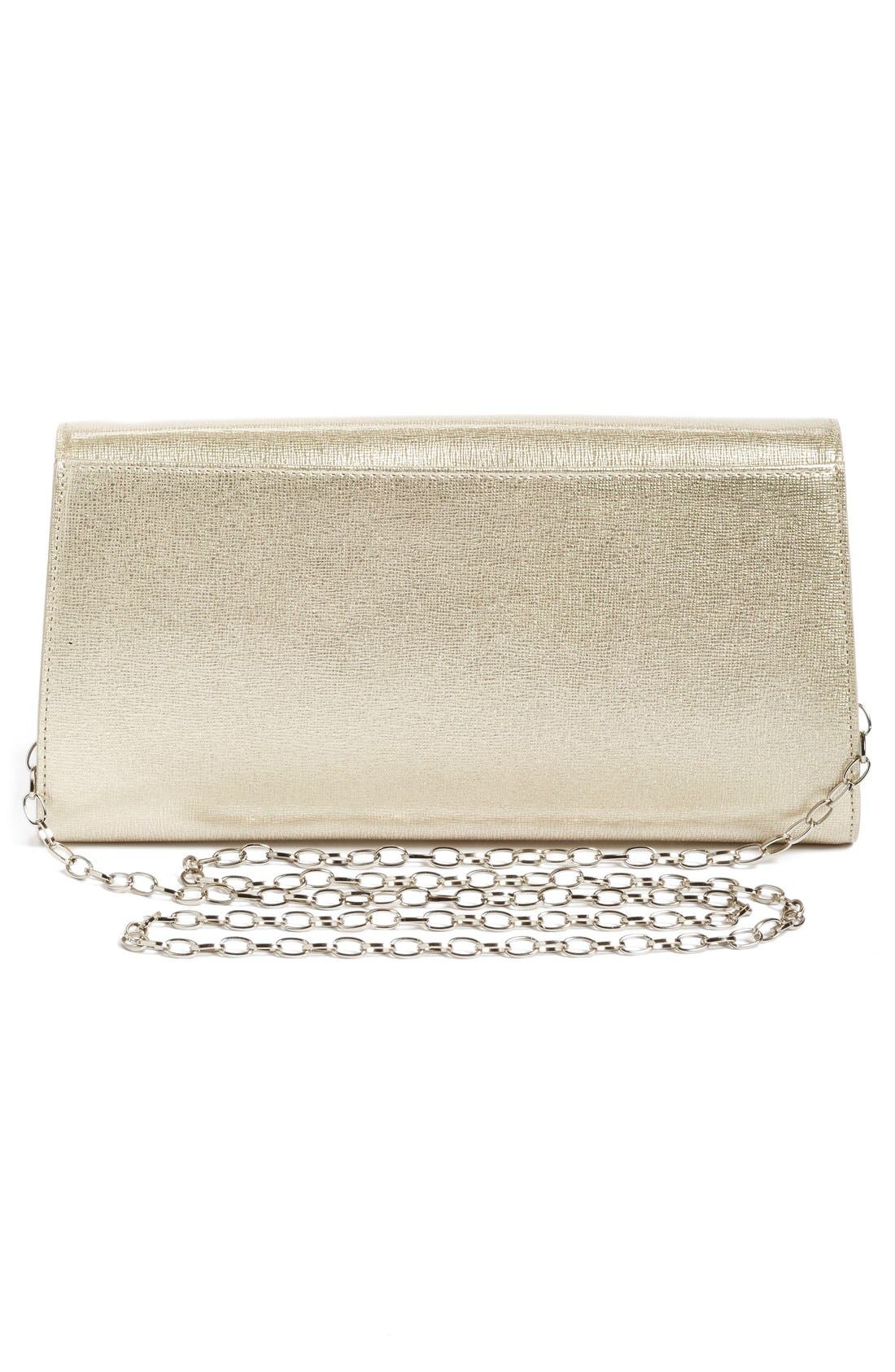 Leather Clutch, Alternate, color, SILVER