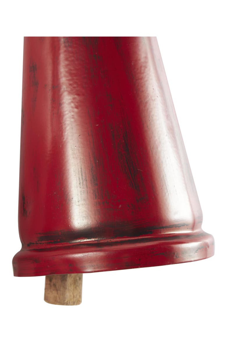 Eclectic Set of 3 Metal Decorative Meditation Bells, Alternate, color, RED