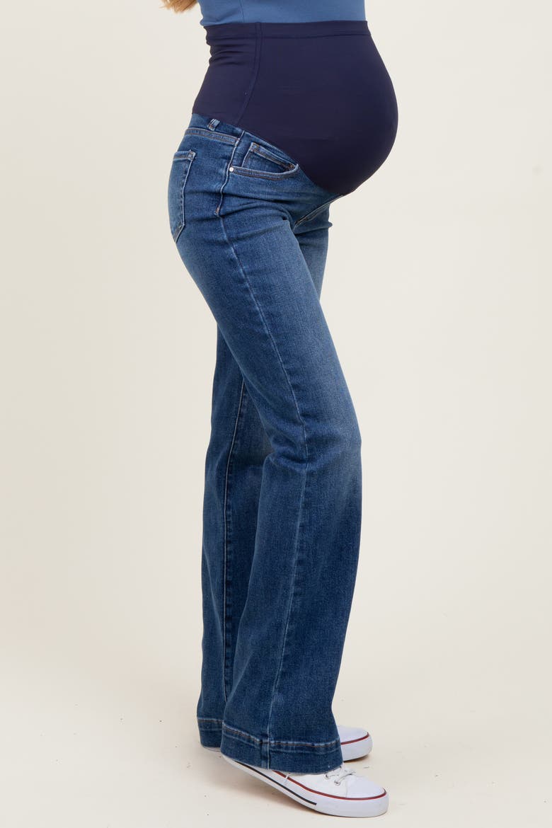 Wide Hem Bootcut Maternity Jeans, Alternate, color, Navy Blue