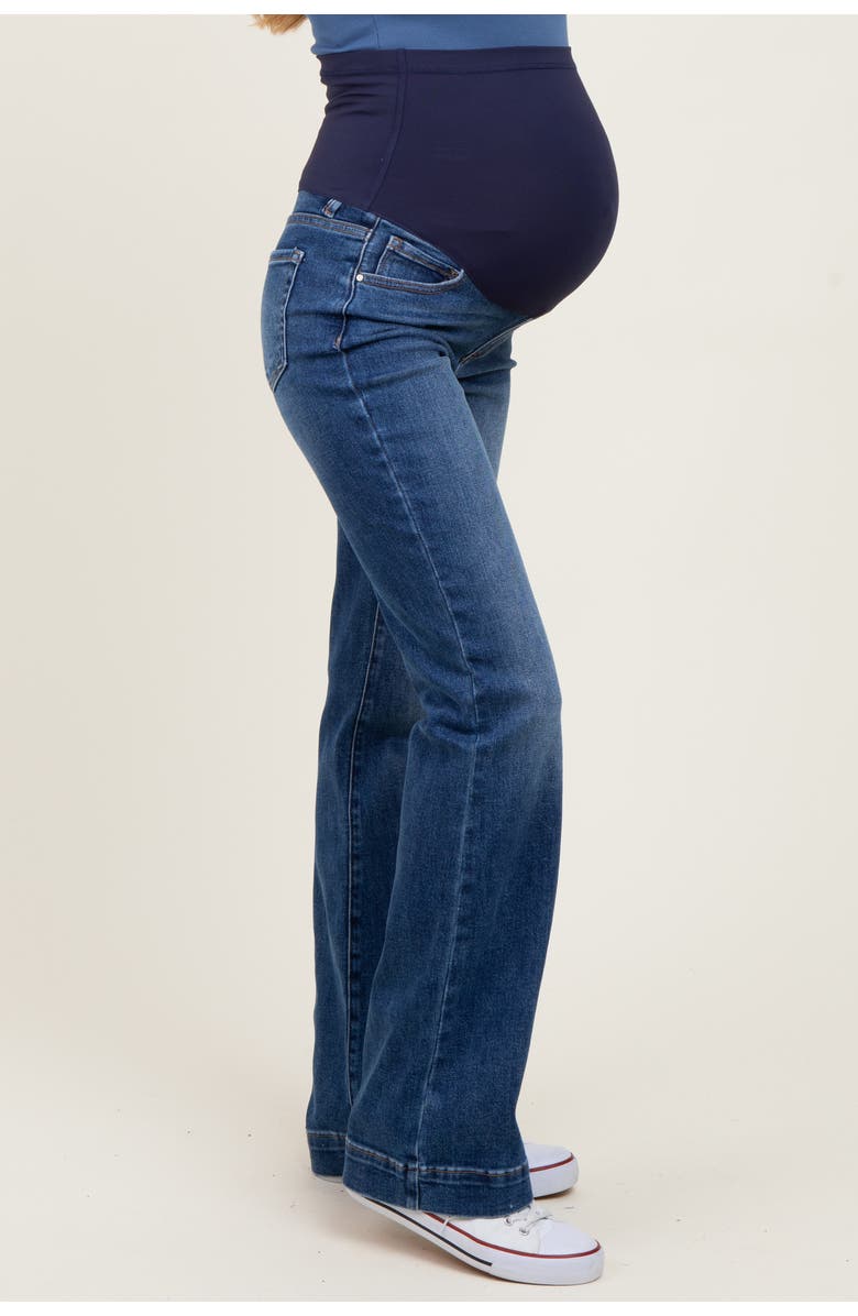 PinkBlush Wide Hem Bootcut Maternity Jeans, Alternate, color, Navy Blue