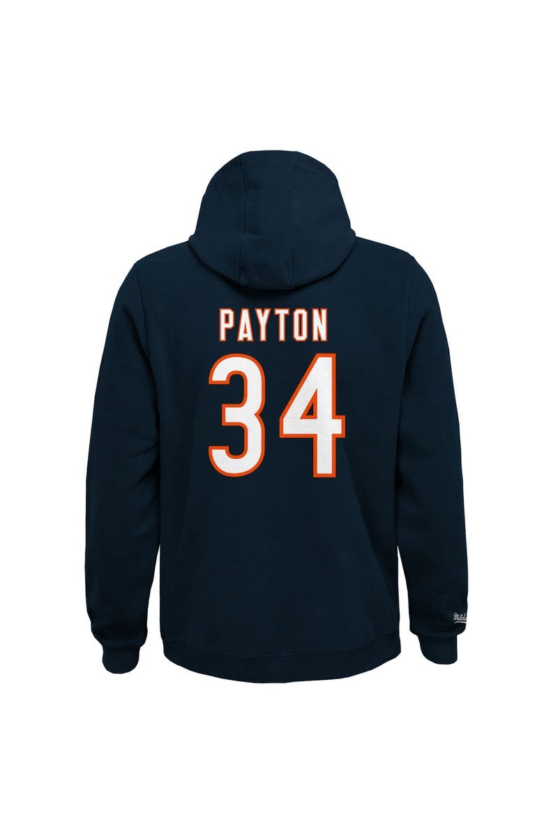 Mitchell & Ness Youth Mitchell & Ness Walter Payton Navy Chicago Bears Retired Player Name & Number Fleece Pullover Hoodie, Alternate, color,