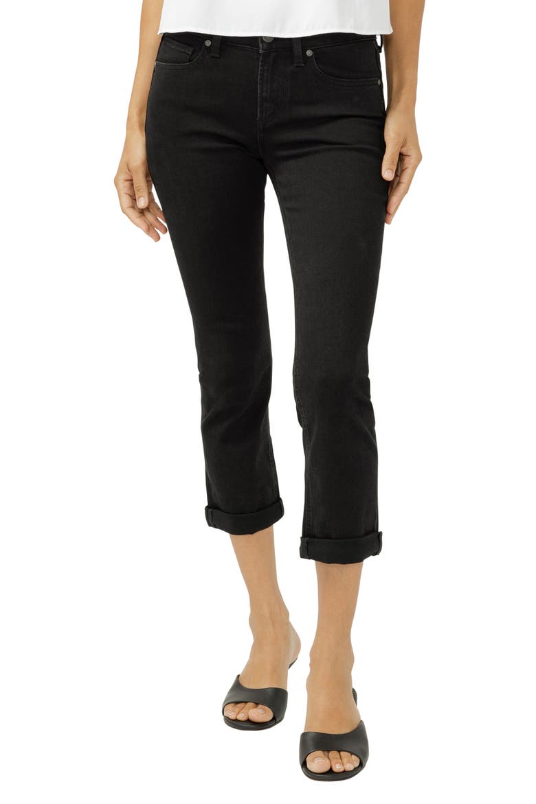 Suki Curvy Mid Rise Capri Jeans, Main, color, BLACK