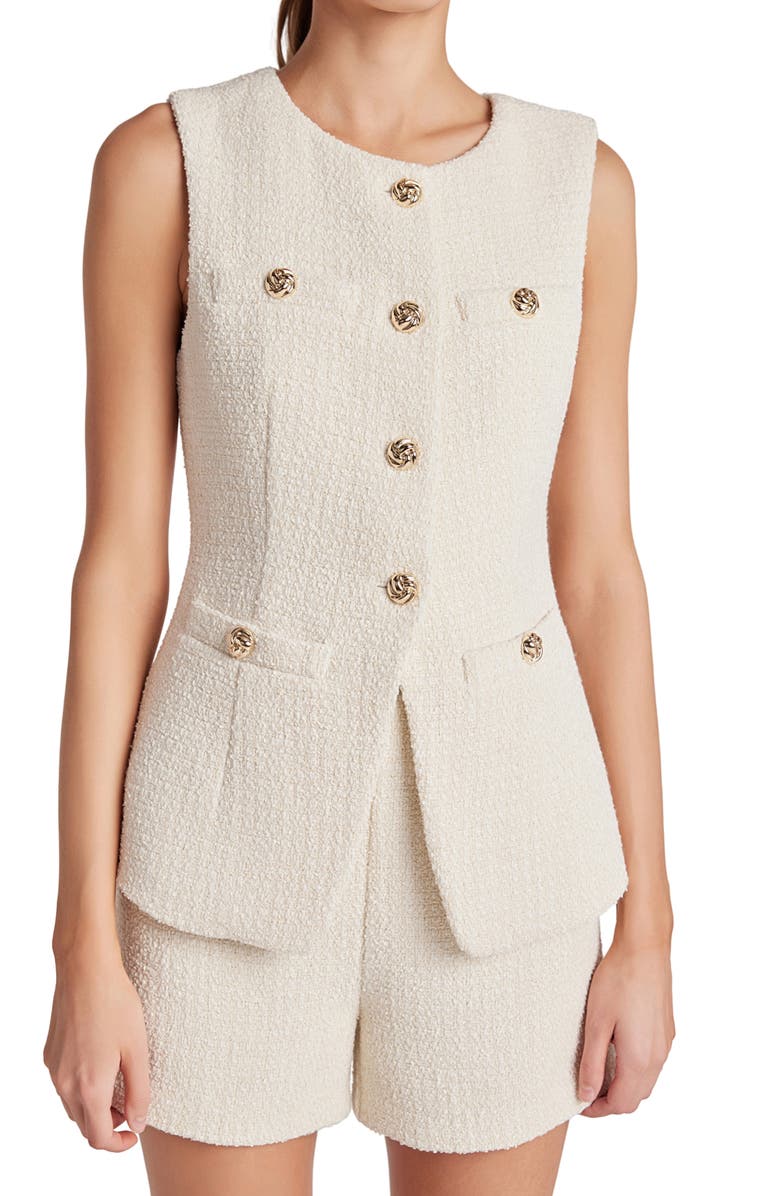Endless Rose Longline Tweed Vest, Alternate, color, 