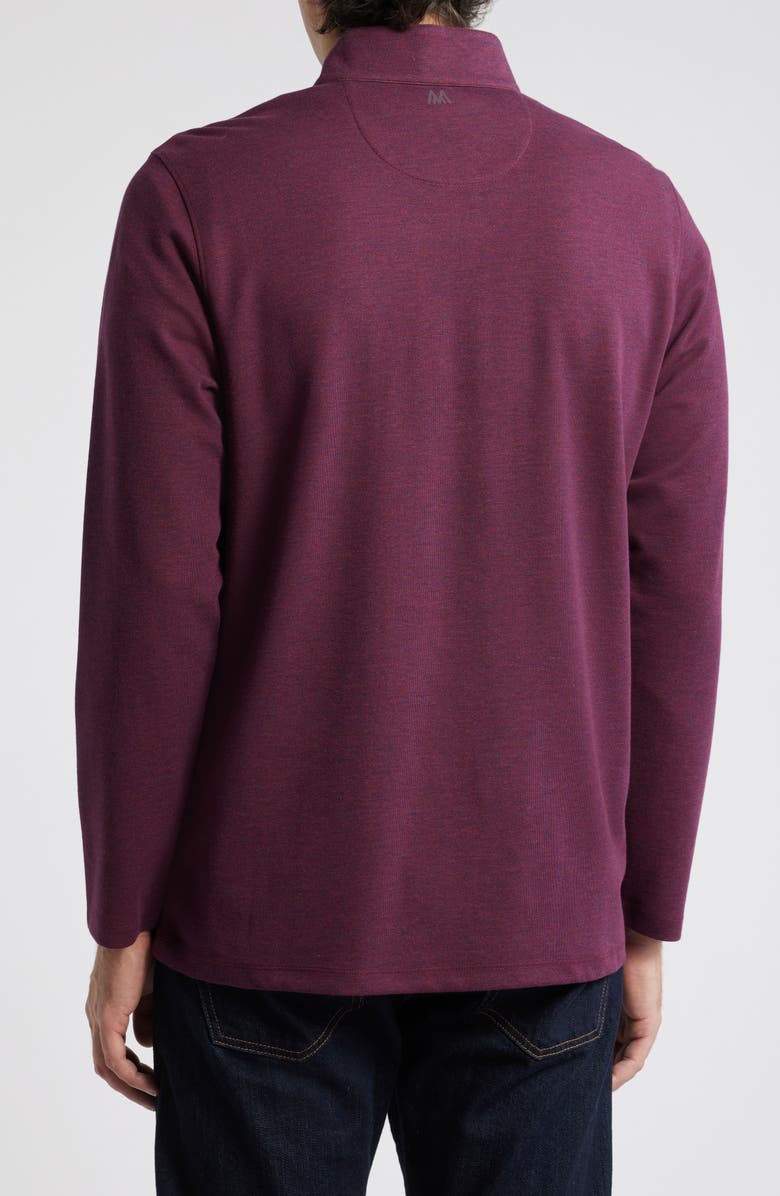 Mizzen+Main KPI Quarter Zip Pullover Sweatshirt, Alternate, color, Wine Heather