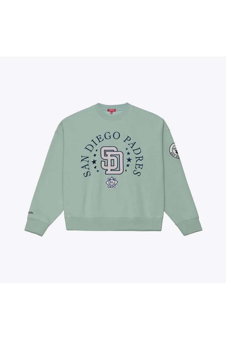 Women's Mitchell & Ness  Green San Diego Padres Yacht Rock Sweatshirt, Main, color, Green