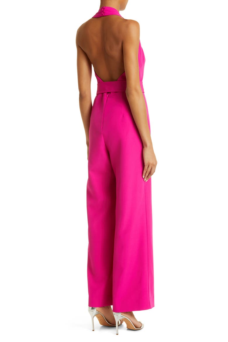 Thea Cady Asymmetric Tie Waist Jumpsuit, Alternate, color, FUCHSIA