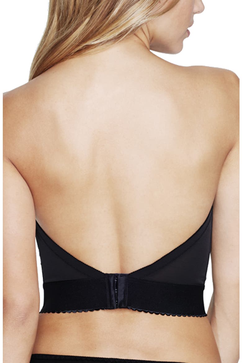 Noemi Low Back Strapless Underwire Bustier, Alternate, color, BLACK