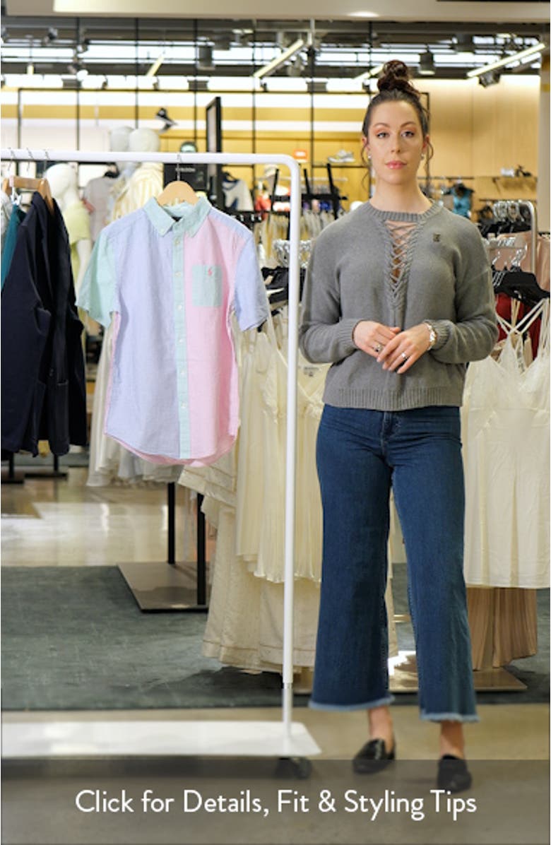 Kids' Mismatched Stripe Short Sleeve Seersucker Button-Down Shirt, sales video thumbnail