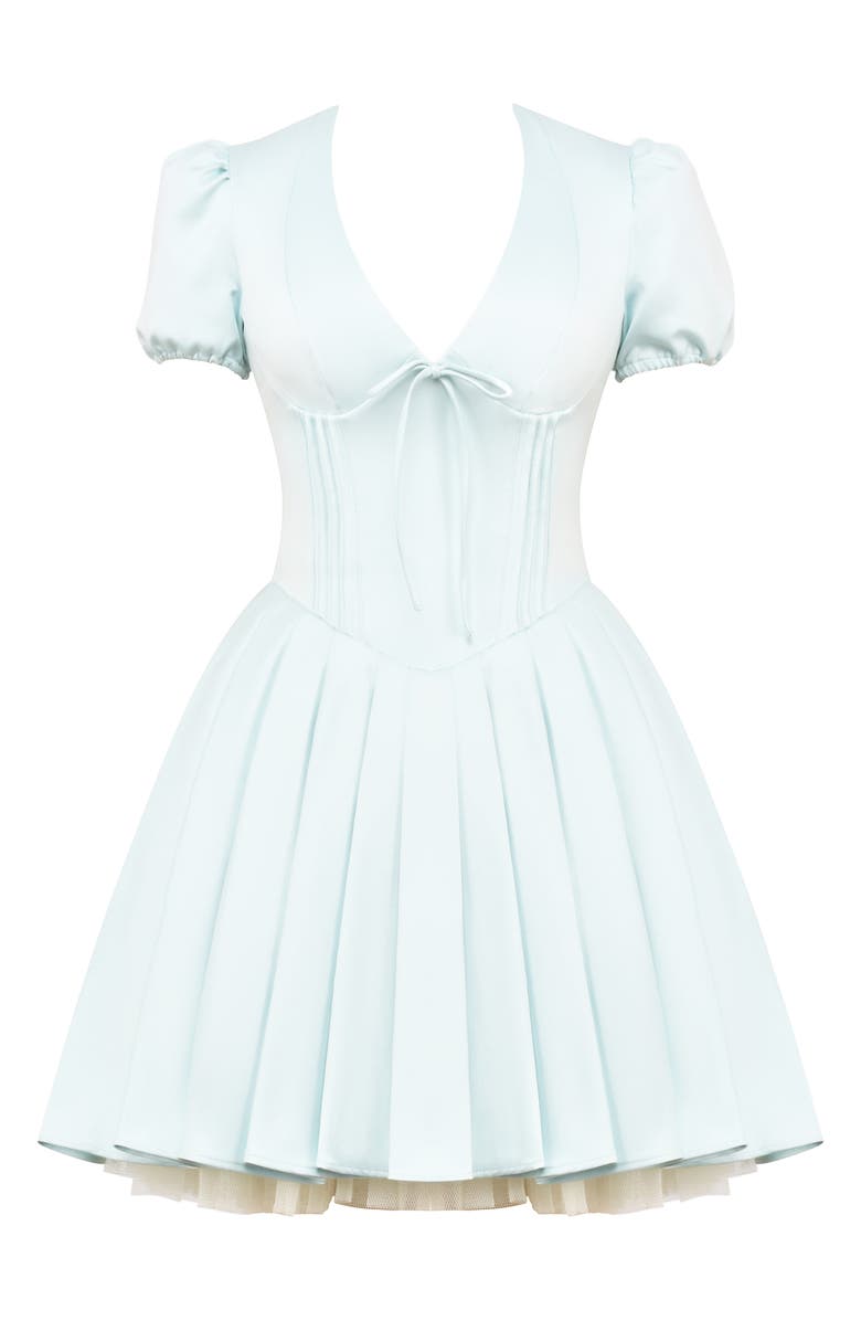 HOUSE OF CB Imani Pleated Puff Sleeve Minidress, Alternate, color, Delicate Blue