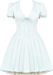 HOUSE OF CB Imani Pleated Puff Sleeve Minidress