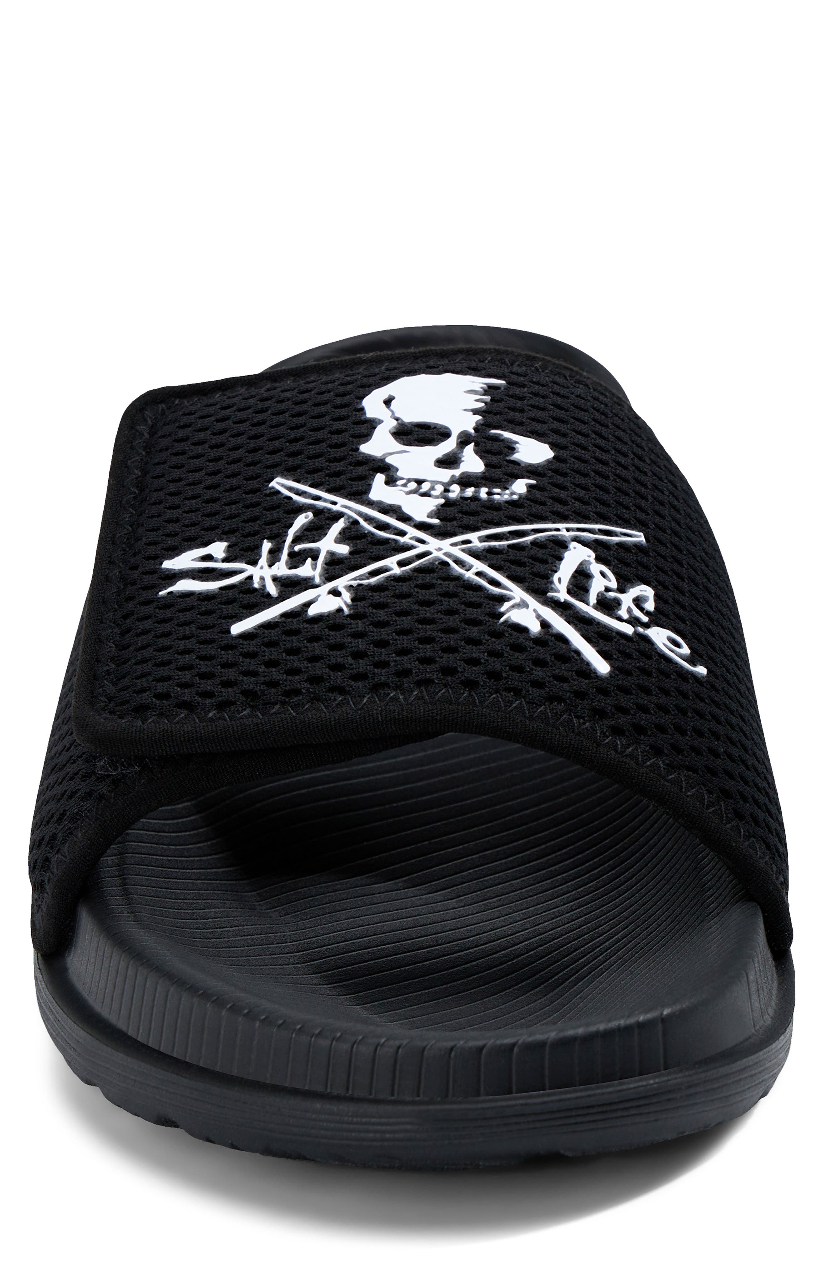 Salt Life The Reel Pool Slide Sandal, Alternate, color, Black/Black