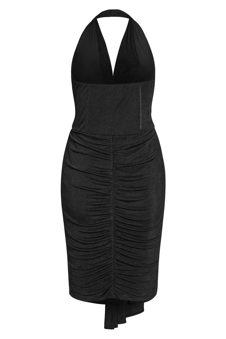 Twist Halter Dress, Alternate, color, BLACK